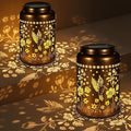 2 Pack Solar Lanterns Outdoor Waterproof, Hummingbird Garden Decor Gifts for Women Mom Grandma Hanging Solar Lights Metal Solar Decoration Outside for Yard, Patio, Lawn, Pathway, Landscape