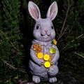 Easter Bunny Statue with Glowing Decorative Solar Ball - Home and Garden Rabbit Decor Solar Garden Outdoor Statue for Patio and Garden Easter Gifts,Figurine Light Gifts for Bunny Lovers and Friends