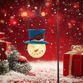 TERESA'S COLLECTIONS Outdoor Christmas Decorations for House, 36'' Snowman Glass Solar Lantern Stake with Blue Cardinal Hat, Xmas Grinch Solar Christmas Lights for Garden Party Decor
