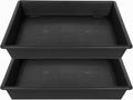 Square Plant Saucer 14 Inch 2 Pack 8 12 14 16 18 20 Plant Trays for Pots Heavy Duty Plastic Plant Saucers for Indoors Outdoors, Flower Pot Plant Drip, Extra Lager No Holes Plant Tray