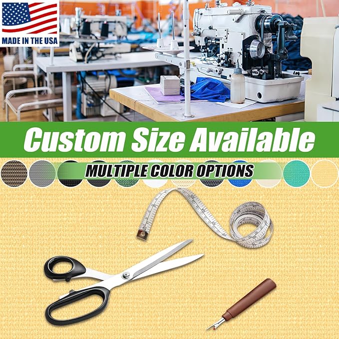 Outdoor 90% Sun Shade Cloth with Grommets, 5 X 17 FT Pergola Shade Cover for Garden Patio Carport Kennel Swimming Pool, Sand (We Make Custom Size)