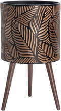 D'vine Dev 14 Inch Planter Pot with Stand, Mid-Century Tall Plant Pot with Legs for Indoor Plants, X-Large, Bronze/Grey, 88-L-D-6
