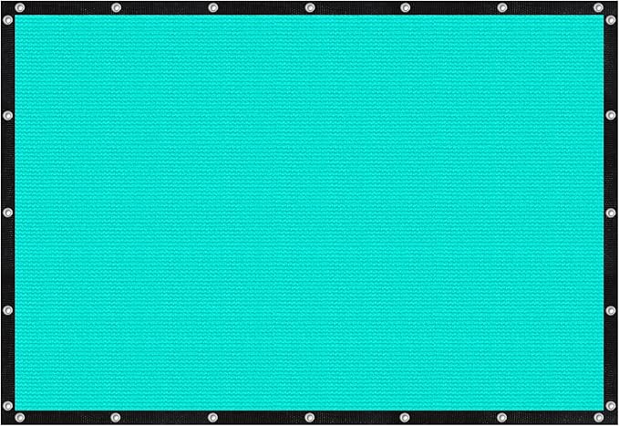 VICLLAX Shade Fabric Sun Shade Cloth with Every 2 FT Grommets for Patio Garden Pergola Cover Canopy 4x17 FT, Turquoise