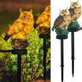Dazzle Bright Owl Figure Solar LED Lights, Resin Garden Waterproof Decorations with Stake for Outdoor Yard Pathway Outside Patio Lawn Decor to Scare Birds Away, Brown (2 Pack)
