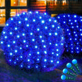 Led Net Lights Christmas Lights Outdoor Blue Christmas Net Lighting with 121Led Mini Globe Lights 5ftx5ft, Outdoor Indoor Fairy Mesh Net Lights for Christmas Trees, Bushes, Shrubs Decorations