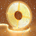 10M/32.8ft 24V COB LED Strip Light Waterproof IP65 Warm White 3000K Uniform Glow 3840LEDs CRI 93+ Flexible LED Tape Lights for DIY Cabinet Bedroom Kitchen Home Decor(No Power Supply)