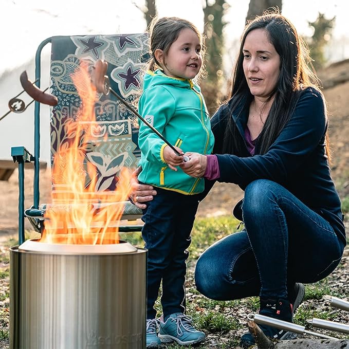 Solo Stove Ranger 2.0, 15 Inch Smokeless Fire Pit – Portable Stainless Steel Outdoor Fireplace with Carry Case - Lightweight Fireplace, Removable Ash Pan, Ideal for 2-4 People, 15lbs