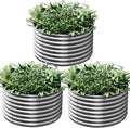 3 Pack 2x2ft Galvanized Raised Garden Bed Outdoor, Metal Garden Bed for Vegetables, Above Ground Garden Box for Flower, Steel Raised Beds for Gardening - 2FTx2FTx10inch