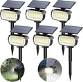 Fabrito Solar Spot Lights Outdoor 136 LEDs, Large Area Lighting Solar Lights Outdoor, 6 Pack IP65 Waterproof Landscape Spotlights Auto On/Off for Yard, Garden, Pathway, Plants,Tree (Cool White)