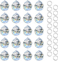 MerryNine 20mm Clear Crystal Ball Prism with 20 Pcs Metal Rings Sun Shine Catcher Rainbow Pendants Maker, Hanging Crystals Prisms for Windows, for Feng Shui, for Gift (0.8"/20mm 20Pack)