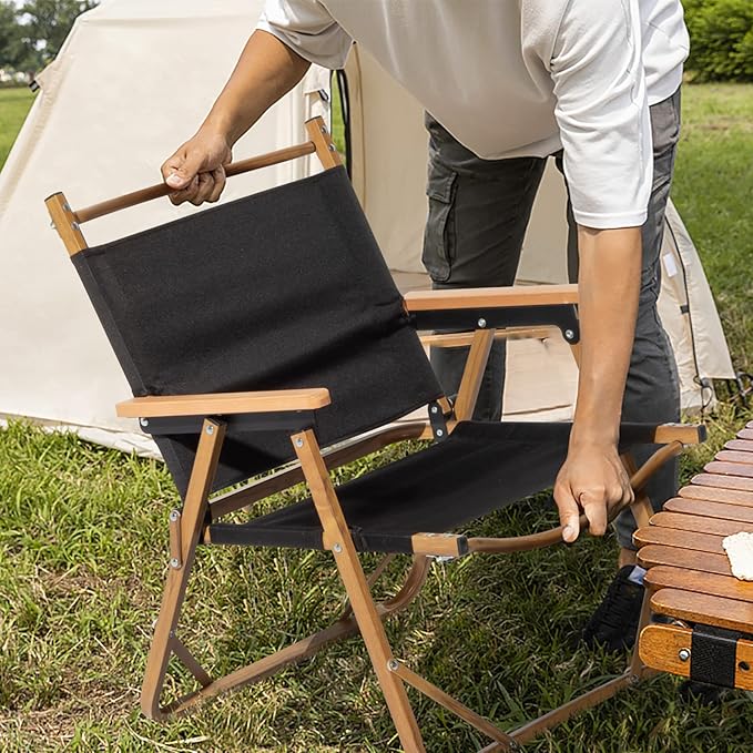 Outvita Portable Folding Camping Chair, Ultralight Low Beach Chair, Durable Aluminum Frame Armchairs for Hiking Concert Fishing Picnic, Supports 221Lbs