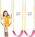 TURFEE 2 Packs Heavy Duty Swing Seat, Swing Set Accessories Replacement with 4 Snap Hooks for Kids Outdoor Play Playground, Trees, Swingsets, Playground(Pink)