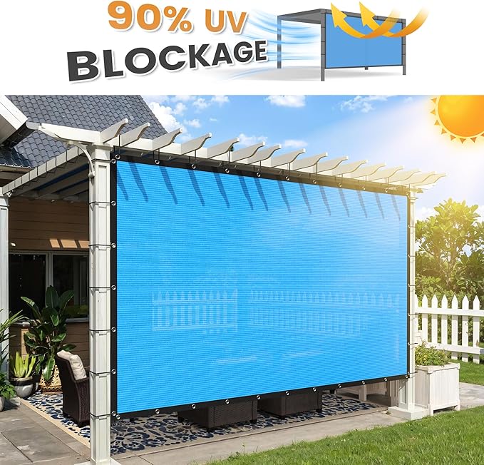 VICLLAX Shade Fabric Sun Shade Cloth with Every 2 FT Grommets for Patio Garden Pergola Cover Canopy 16x16 FT, Mixed Turquoise