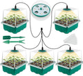 Seed Starter Tray with Grow Light, Seed Starter Kit, Plant Germination Starting Trays with Humidity Dome and Base for Greenhouse Grow Wheatgrass Hydroponic(12 Cells per Tray)(with Grow Lights)