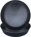 20 Inch Extra Large Plant Saucers, Extra-Deep 3.7 in Black Drip Trays for Flower Pot, Heavy Duty Drainage Tray Indoors No Holes, 2 Pack Plastic Planter Plate Water Catcher for Pots Base 16 17 18 in