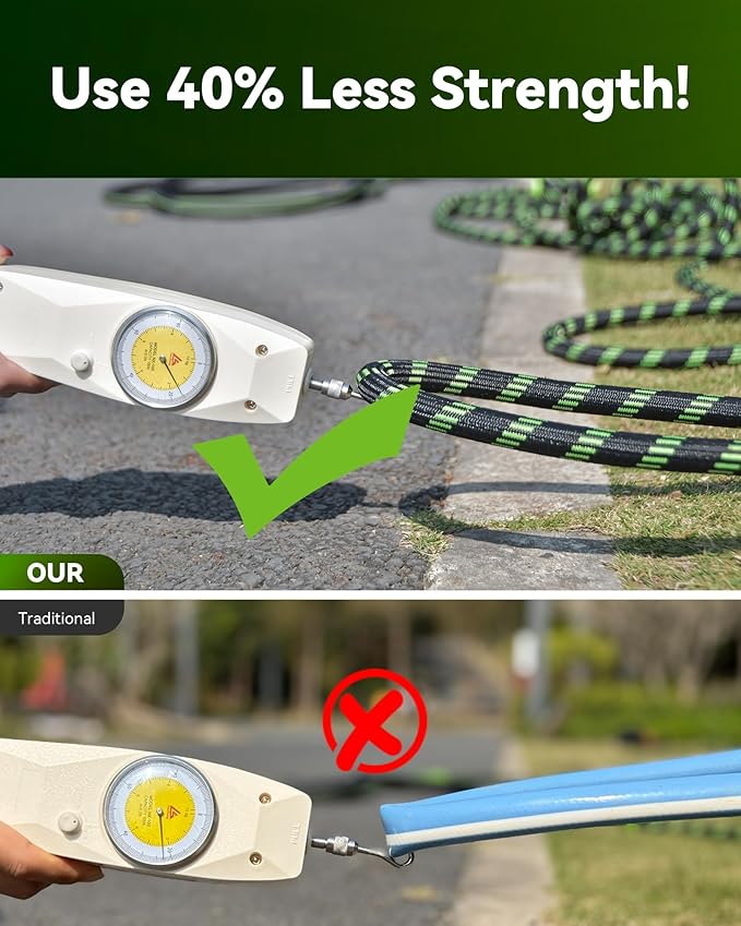 RAINPOINT 75 Foot Garden Hose - No-kink 304 Metal Garden with 10 mode Nozzle - Brass Connection, Swivel Handle, Flexible Hose,Lightweight, Puncture