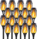 16 Pack Upgraded Solar Lights Outdoor, Mini Solar Torch Lights with Flickering Flames, Waterproof Landscape Decoration Dancing Flame Lights for Garden Pathway Yard, Auto On/Off Dusk to Dawn
