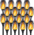 16 Pack Upgraded Solar Lights Outdoor, Mini Solar Torch Lights with Flickering Flames, Waterproof Landscape Decoration Dancing Flame Lights for Garden Pathway Yard, Auto On/Off Dusk to Dawn