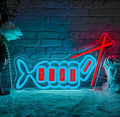 WLHOPE Sushi Fish Neon Sign Neon Signs for Wall Decor Dimmable Sushi Blue Pink Neon Lights LED Sign for Sushi Shop Restaurant Hoom Kitchen Party