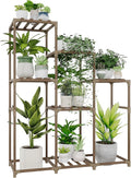 Bamworld Tall Plant Stand Indoor Wood Plant Shelf Outdoor Tiered Plant Rack for Multiple Plants 5 Tiers 7 Pots Ladder Plant Holder Plant Table for Plant Pots Gardening Gifts