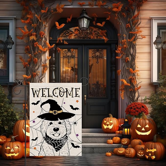 Seasonal Garden Flags Golden Doodle Double Sided Flags Set of 11 Holiday Farmhouse Indoor Outdoor Yard Lawn Christmas Gifts Decorations 12.5x18 Inch
