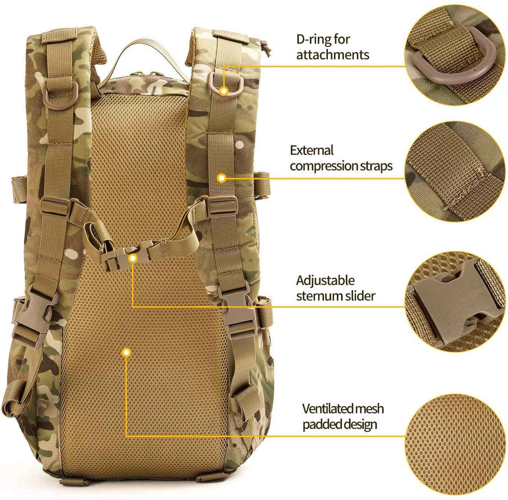 Tactical Molle Rucksack Assault Pack for Outdoor Hiking and Military Use