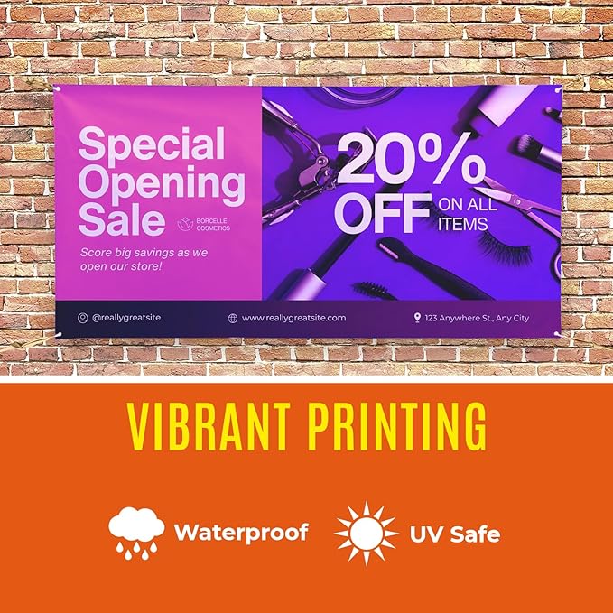 Personalized Passion Vinyl Banner 2' x 12' - Customized Banner for Business, Graduation, Birthday Parties - Indoor/Outdoor Use - Full Color 13oz Vinyl Custom Signs with HD Printed Text, Photos