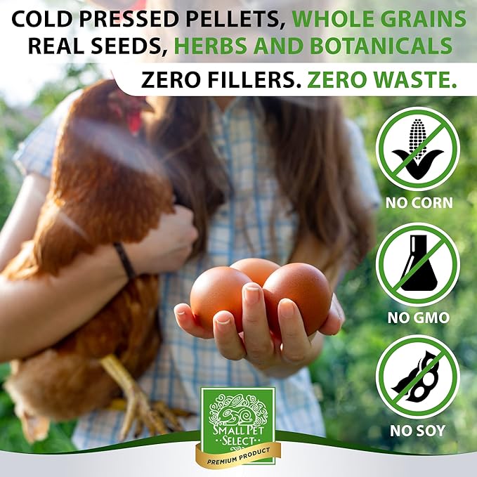 Small Pet Select Chicken Layer Feed Pellets, Food for Chickens and Laying Hens, Poultry and Waterfowl, High Protein and Omega 3, Corn and Soy Free, Non-GMO, 20 lb (2-Pack), 40 lbs Total