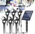 T-SUNUS Solar Garden Spotlight Outdoor 6-in-1, White Landscape Spot Lights IP65 Waterproof, 5W Separated Panel, Dusk to Dawn 6000K Spotlights for Tree Patio Yard Driveway Pathway Pool Porch Walkway