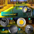 LED Landscape Lights,5W 120V AC Outdoor Pathway Garden Yard Spotlight,IP65 Waterproof Garden Flood Light,Outdoor Spotlight with Stake,UL Cord 5-ft with Plug (Pack of 2, Warm White)