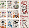 Seasonal Garden Flags Pitbull Double Sided Flags Set of 11 Holiday Farmhouse Indoor Outdoor Yard Lawn Christmas Gifts Decorations 12.5x18 Inch