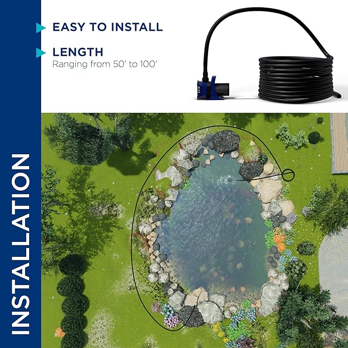 Alpine Corporation 100 Ft. PVC Tubing with 3/4" Inside Diameter for Ponds and Fountains, Black