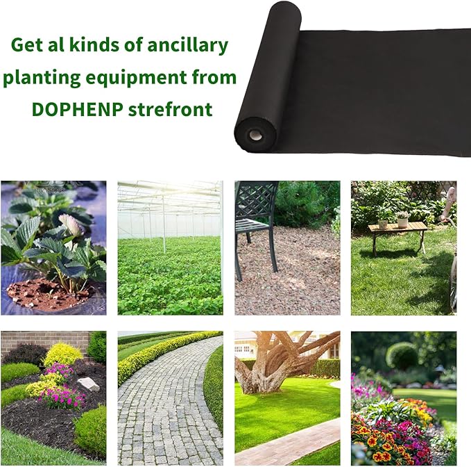 Non-Woven Weed Barrier Landscape Fabric, Durable Heavy-Duty Weed Removal Block, Easy to Set, Excellent Weed Control (3.2 oz) (2.6FT*32FT)