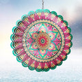 Wind Spinner Mandala Manjusaka Laser Cut Stainless Steel Wind Spinners for Yard and Garden Decoration 3D Kinetic Metal Art Ornament Hanging Wind Sculptures Outdoor Decor Creative Gifts Ideas