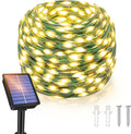 Ollny Solar String Lights Outdoor, 66FT 200LED Solar Fairy Lights with 8 Modes, Waterproof Solar Lights for Outside Yard Garden Patio Camping Party Wedding(Warm White)