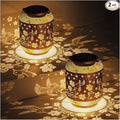 2 Pack Hummingbirds Solar Lanterns Outdoor Waterproof Garden Decor Birthday Gifts for Women Mom Grandma, Hanging Solar Lights Metal Lantern Decoration Outside for Yard, Patio, Backyard, Porch