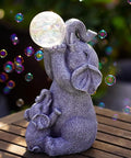 Solar Elephants Outdoor Garden Statues: Outside Decor with Lights Clearance for Yard Art Lawn Ornaments Porch Patio Balcony Home House - Birthday Gifts for Grandma Mom Women