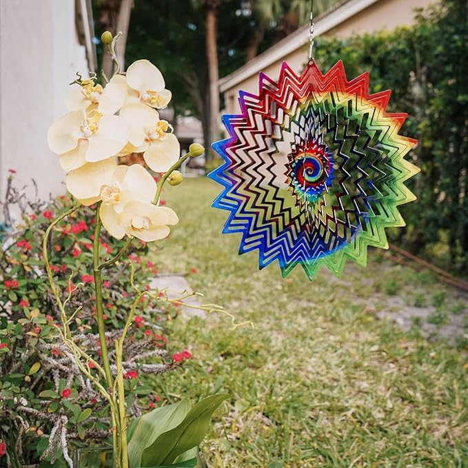 VP Home Celestial Planet Kinetic Wind Spinner for Yard and Garden Wind Spinner Outdoor Metal Large Hanging Plantary Decor 3D Garden Art Wind Sculpture Spinners Kinetic Art Garden Decorations