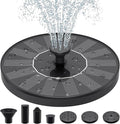 Solar Fountains,Solar Water Fountain,Solar Powered Bird Bath Fountain with 6 Nozzles - Free Standing Floating Solar Water Fountain for Bird Bath, Garden, Pond, Pool (Black-1.4W)