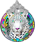 Stained Glass Suncatcher, Jocidea Leopard Ornament, Christmas Ornaments, Holidays Ornaments, Christmas Tree Decor, Leopard Decor for Home, Leopard Gifts