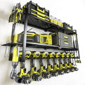 KAFAHOM Power Tool Organizer for Tool Storage, 8 Drill Holder Wall Mount, Tool Holder and Storage Rack for Garage Organization, Heavy Duty Metal Tool Shelf with Air tool/Screwdriver/Hammer Holder