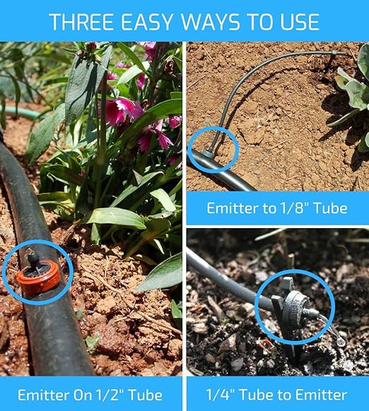 2 GPH Netafim Woodpecker Jr Pressure Compensating Dripper Emitters, 35-Pack Plus Hole Punch Tool and Goof Plugs for Drip Irrigation Systems