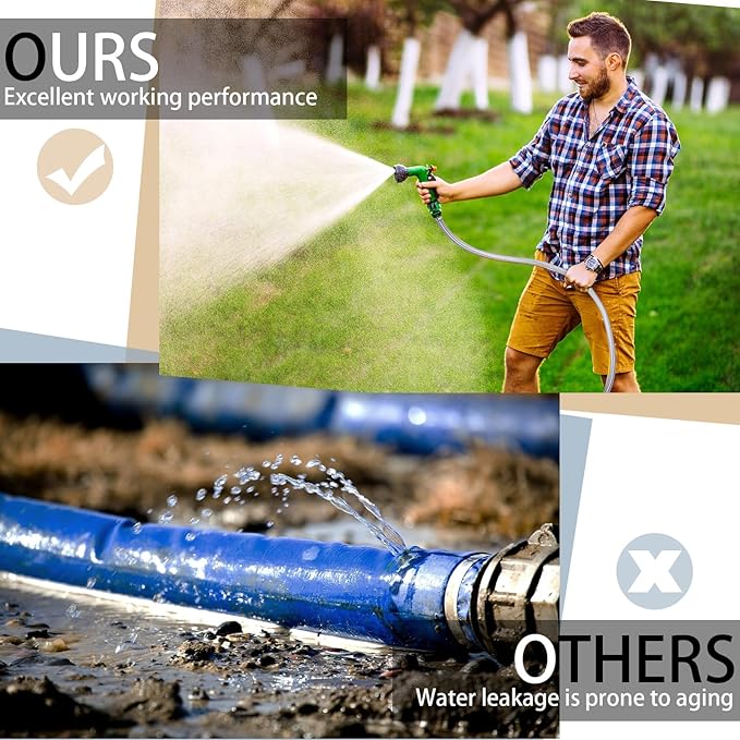 Frienda Heavy Duty Steel Wire Flexible Tubing with Fasteners PVC High Pressure Drain Hose Tube Pond Tubing Clear Wire Reinforced for Pond Bilge Pump Vacuum Suction Hose(10 Ft, 1.5 Inch Id)