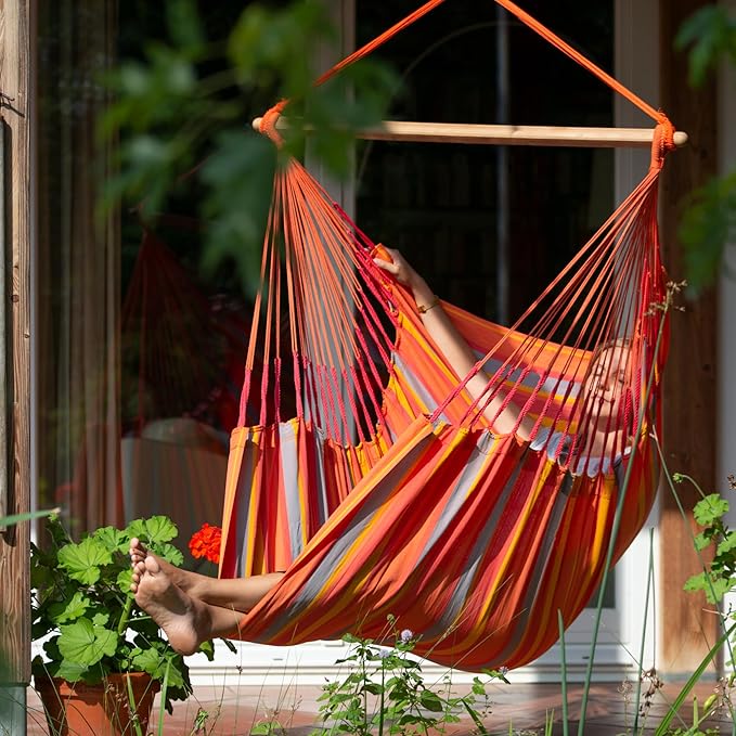 LA SIESTA® - Medium Basic Domingo Hammock Swing Chair & CasaMount - Weather & Tear Resistant Hanging Chair - Outdoor Indoor Hammock Chair w/Suspension Kit for Walls Ceilings Square Beams - Toucan