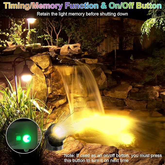 RGB Underwater Pond Lights, 20 Colors Dimmable Fountain Lights with Timer, IP68 Waterproof Underwater Submersible Led Lights with Remote Control for Outdoor Ponds Aquarium Garden Pool (Set of 4)