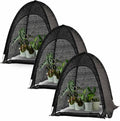 Porayhut Pop up Sunshade Cloth Pack of 3,Easy Open Crop Shade Net 36''*36''*39''UV Resisitant Plant 80% Sunblock Net for Mini Flower Pot with Stakes