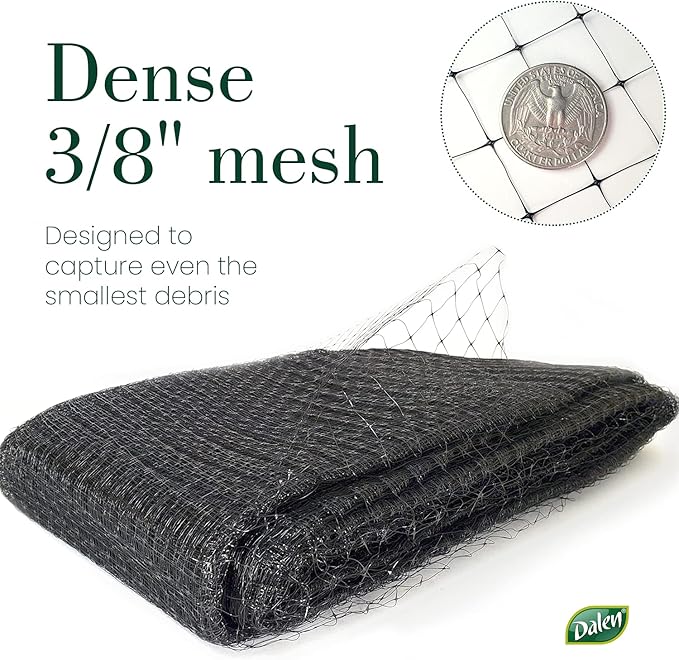 Dalen Pond & Pool Netting – Outdoor Water Garden Cover – Protective Mesh for Fish & Aquatic Life - 3/8" Mesh - (7′ x 10′)