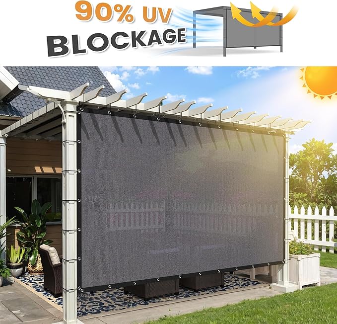 VICLLAX Shade Fabric Sun Shade Cloth with Every 2 FT Grommets for Patio Garden Pergola Cover Canopy 3x17 FT, Grey