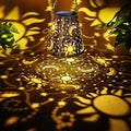 Toodour Solar Lantern Outdoor, Upgrade Hanging Solar Lights Garden Decor, Waterproof Hollow Out Retro Metal Sun & Moon Decorative Lights for Patio, Balcony, Yard, Walkway