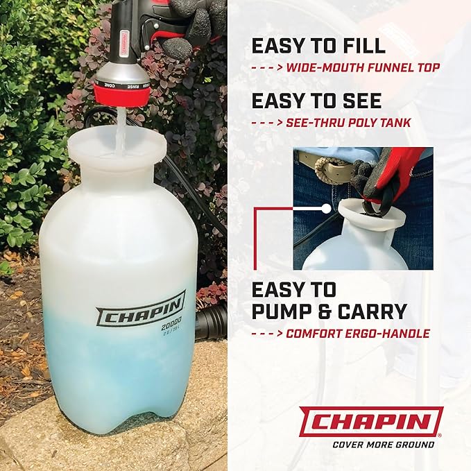 Chapin 20004 Made in USA 1 -Gallon Lawn and Garden Pump Pressured Sprayer, for Spraying Plants, Garden Watering, Weeds and Pests